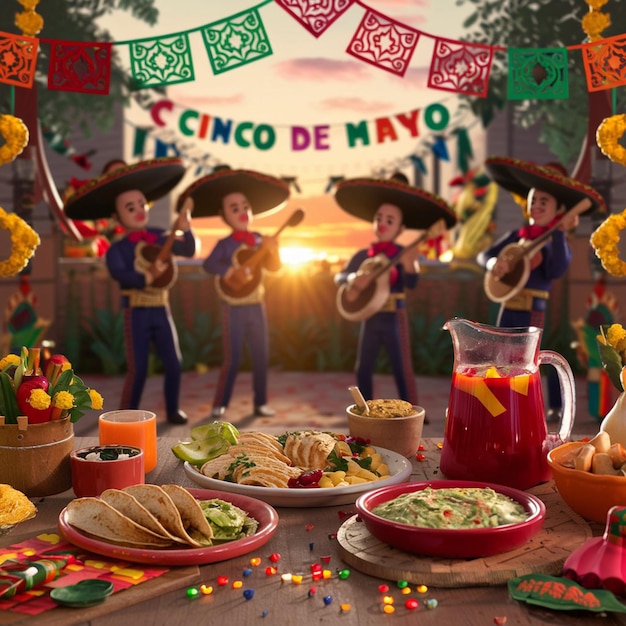 Photo cinco de mayo holiday flyer or banner for mexican fiesta celebration vector background mexico 5 ma