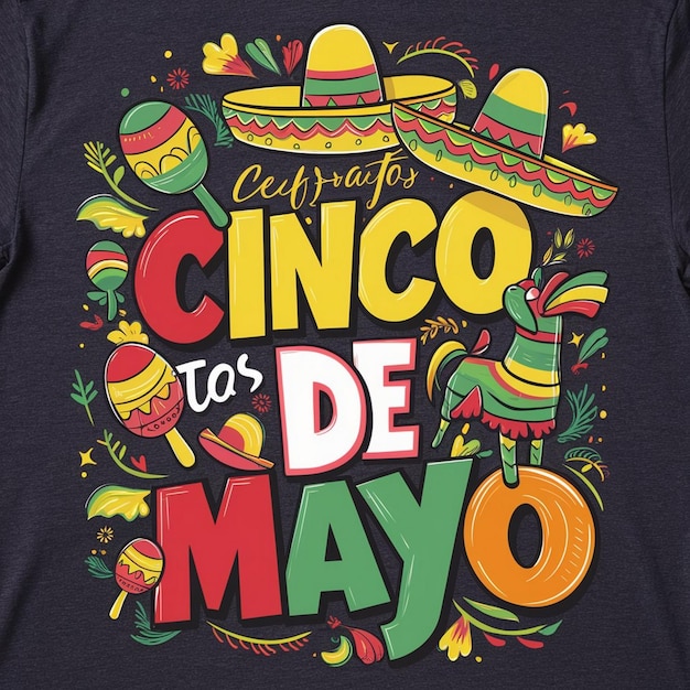 Photo cinco de mayo illustration and t shirt design