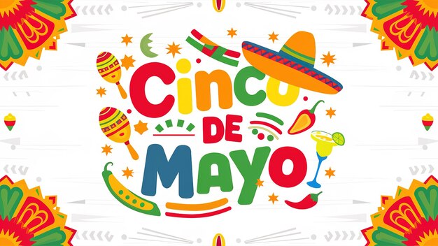 Cinco de mayo isolated on background Generative ai