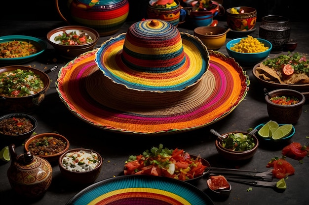 Cinco de Mayo a variety of bowls and bowls are displayed on a table