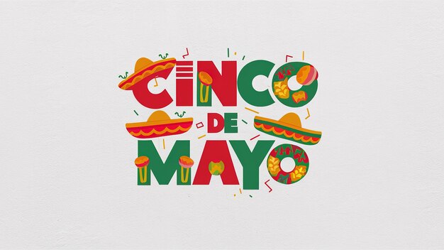 Cinco de Mayo with colourful text Generative ai