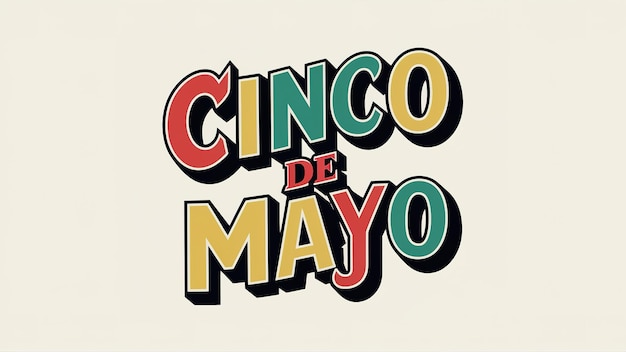 Cinco de Mayo with colourful text Generative ai