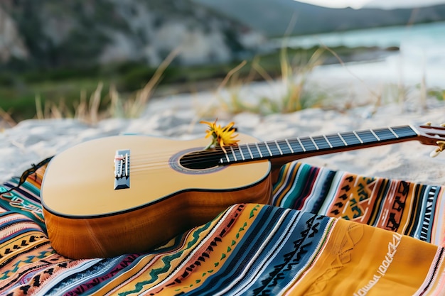 Cinco de mayo with guitar and hat