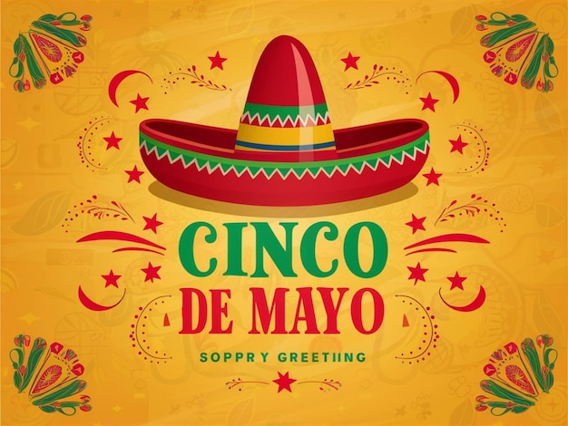 Cinco de Mayothemed greeting card featuring a traditional