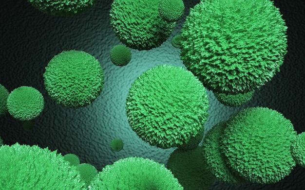 Cinema 4d rendering of illustration of bacterial viruses in the body