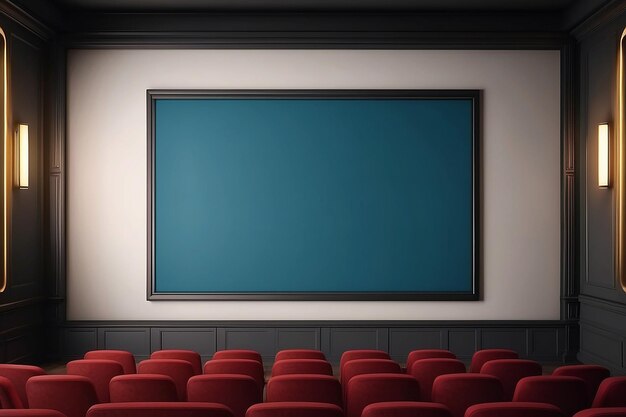 Photo cinema screen background with copy space frame mockup