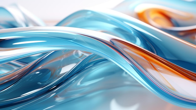 cinema4d renders abstract glass textured blue gradients with dynamic lines and curves