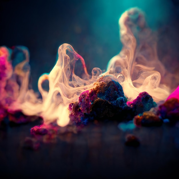 Cinematic background abstract smoke texture neon