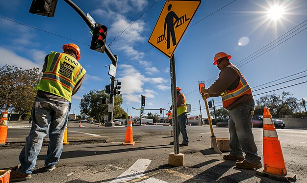 Cinematic Documentary Photography Road Laborers Installing