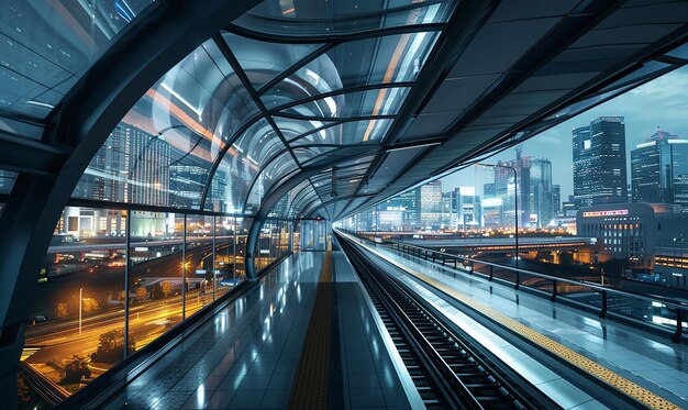 Cinematic Documentary Photography of a Train Station with Trains