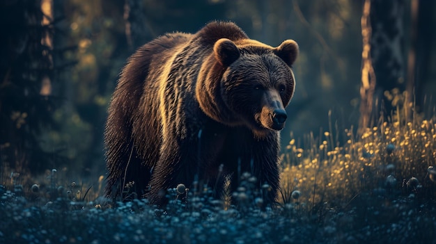 a cinematic and Dramatic portrait image for bear