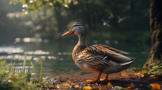 a cinematic and Dramatic portrait image for duck