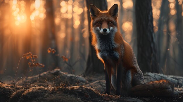 a cinematic and Dramatic portrait image for fox