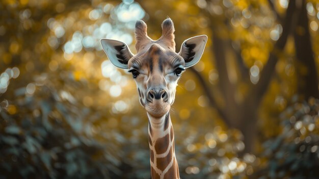 a cinematic and Dramatic portrait image for giraffe