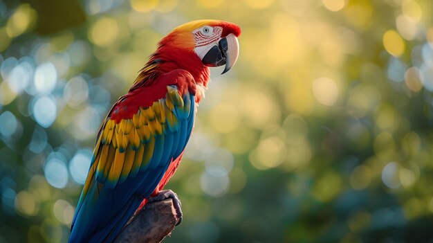 a cinematic and Dramatic portrait image for macaw