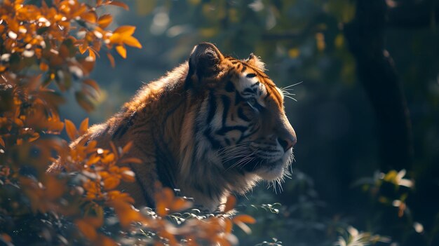 a cinematic and Dramatic portrait image for tiger