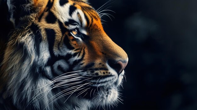 a cinematic and Dramatic portrait image for tiger