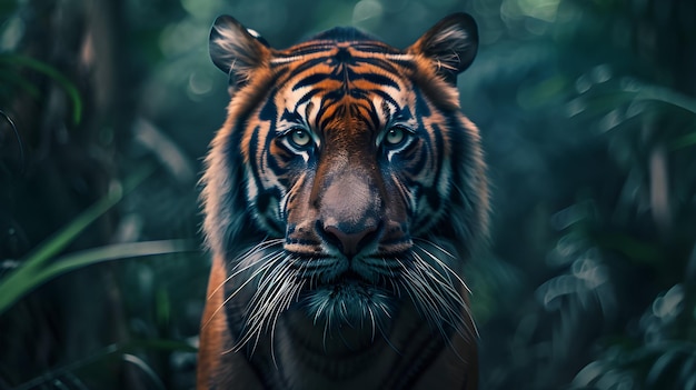 a cinematic and Dramatic portrait image for tiger