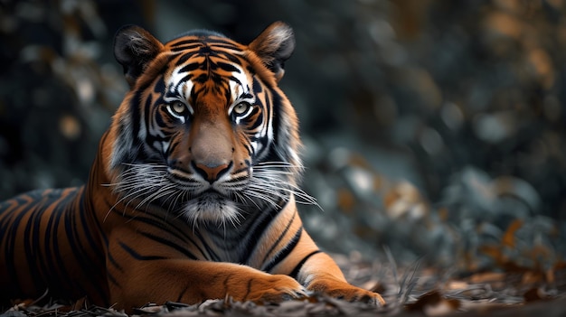 a cinematic and Dramatic portrait image for tiger