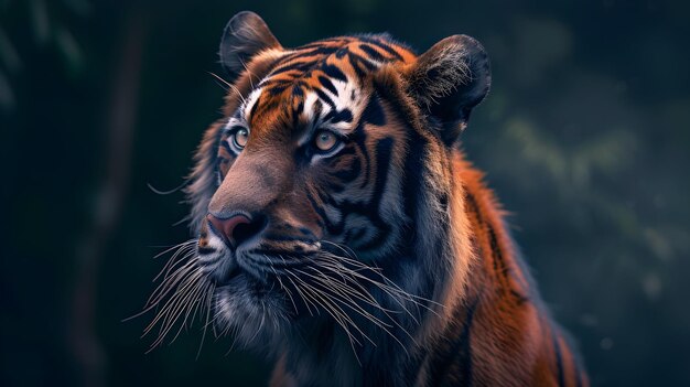 a cinematic and Dramatic portrait image for tiger