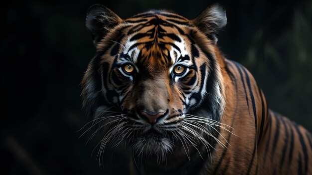 a cinematic and Dramatic portrait image for tiger