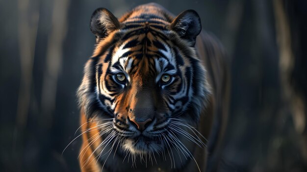 a cinematic and Dramatic portrait image for tiger