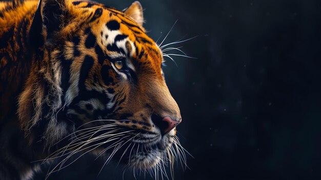 a cinematic and Dramatic portrait image for tiger