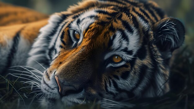 a cinematic and Dramatic portrait image for tiger