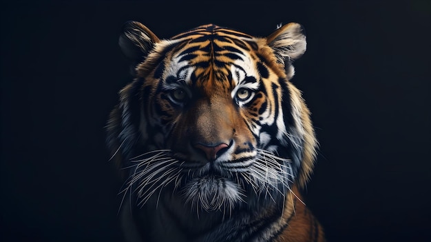 a cinematic and Dramatic portrait image for tiger