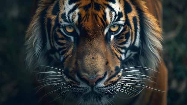 a cinematic and Dramatic portrait image for tiger