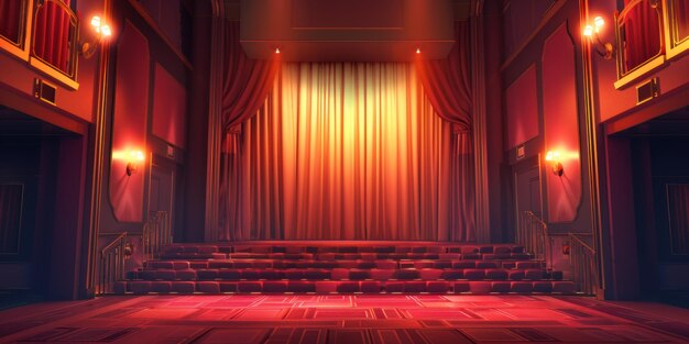 Photo cinematic escape vintage movie theater ambiance concept