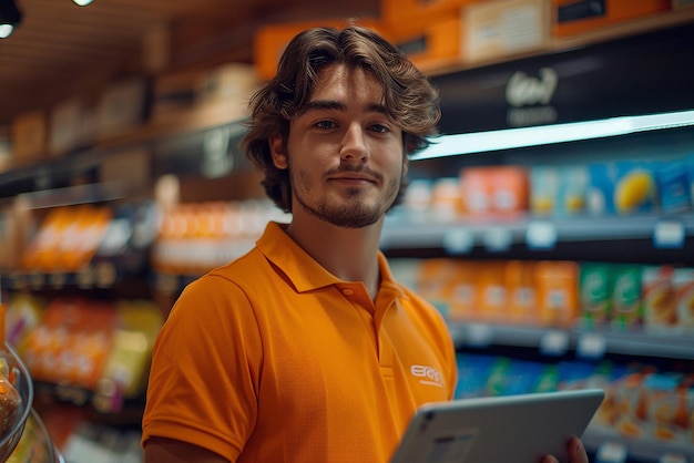 Cinematic Image of an Exhibition Worker in an Office