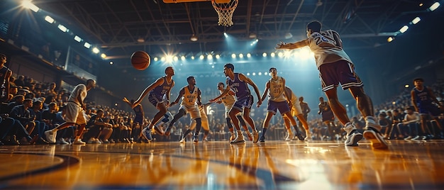 Cinematic Landscape Photo of Basketball Game