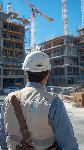 Cinematic Panoramic Image of MultiStory Public Building Construction Site David Chipperfield