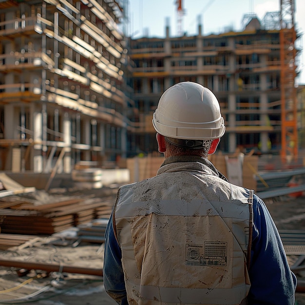 Cinematic Panoramic Image of MultiStory Public Building Construction Site