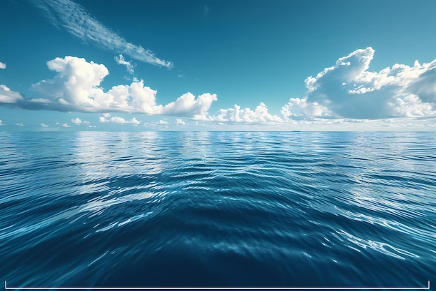 A cinematic photo of the oceans surface captured from an underwater perspective with the horizon l