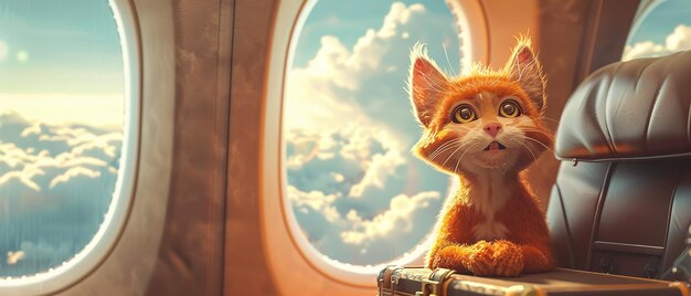 Cinematic Photo of an Orange CatBoy Sitting Nervously