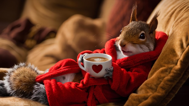 Cinematic photo of a squirrel