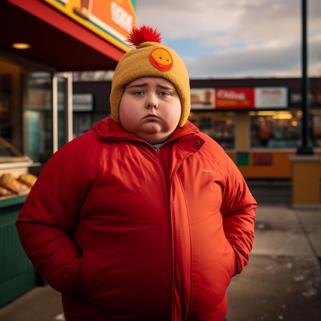 cinematic photography of eric cartman an obese 12 year old