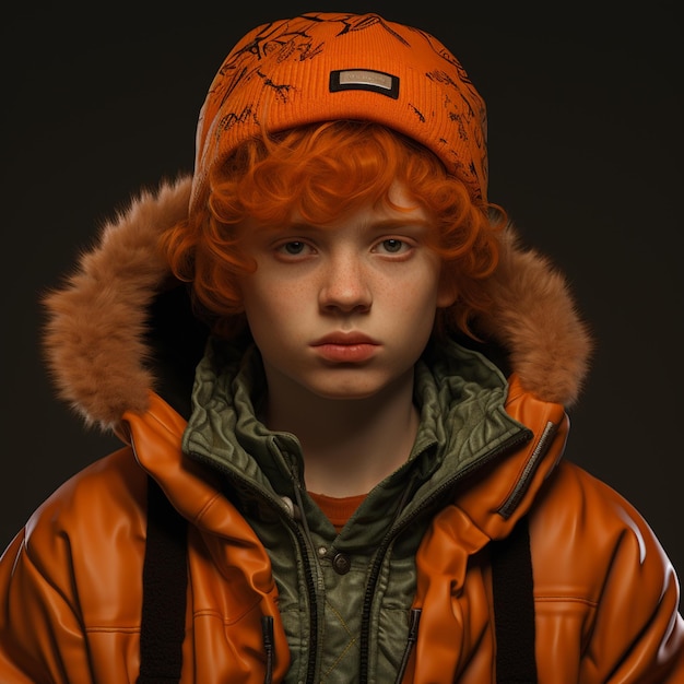 cinematic photography of kyle broflovski a ginger haired 2