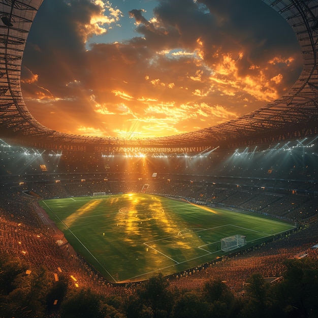 Cinematic Photography of a Soccer Ball in the Stadium