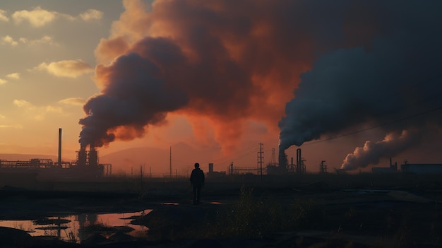 Cinematic Still PostIndustrial Landscape Ennui Surreal