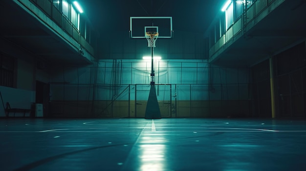 Cinematic View of an Empty Basketball Stadium