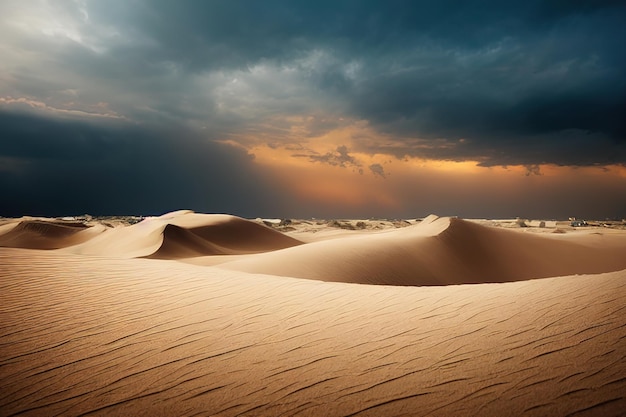 cinematic view of wavy sand dunes