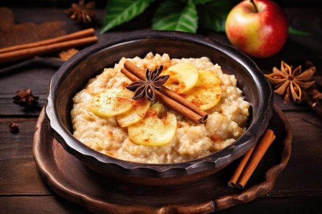 Cinnamon apple porridge