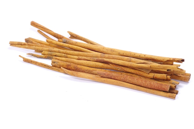 Cinnamon bark on a white background