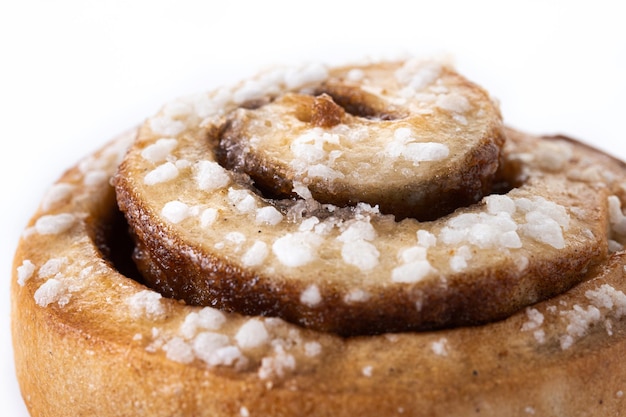 Cinnamon rolls buns Kanelbulle Swedish dessert isolated on white background