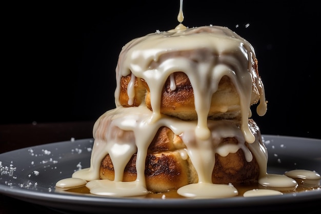 Cinnamon rolls with a sprinkle of chopped coconut almond bark