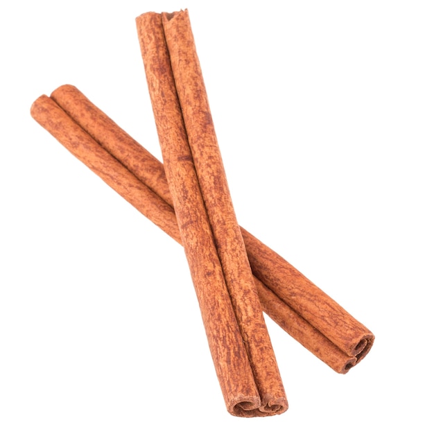 Cinnamon stick spice isolated on white background closeup