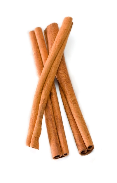 Cinnamon sticks bunch isolated on a white